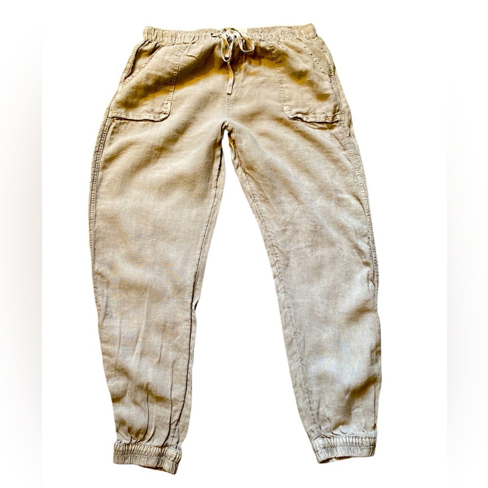 C&C California 100% Linen Cottagecore Barrel Pants Elastic/Drawstring size L
